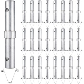 Otoolling 24 Pack Scaffolding Coupling Pins 1-1/4" OD x 9" L Heavy Duty Scaffolding Pins with 1" Collar and 24 V Spring Retainers Locking Scaffold Connecting Rod Accessories