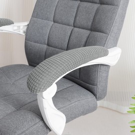 FORCHEER Office Chair Armrest Covers Stretchable Water Resistant Spandex Stretch Jacquard Elastic Band Computer Office Chair Arm Pad Covers Chair Slipcover for Desk Chairs Arm 2P-Light Grey