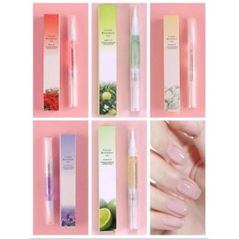 Nail Cuticle Oil Pen Set, 5 Scents - Apple, Lemon, Rose, Lavender, Jasmine, Moisturizing Treatment for Nails and Cuticles