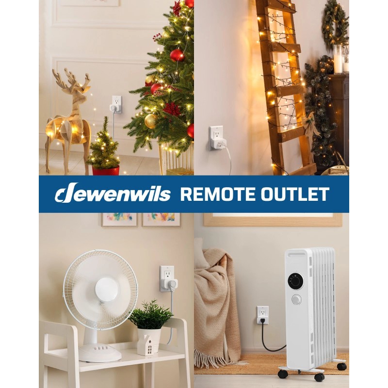 DEWENWILS Remote Control Outlet, Indoor Remote Outlet with 2 Remotes,15A/18