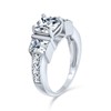 Personalize Art Deco Style AAA CZ Three Stone Past Present