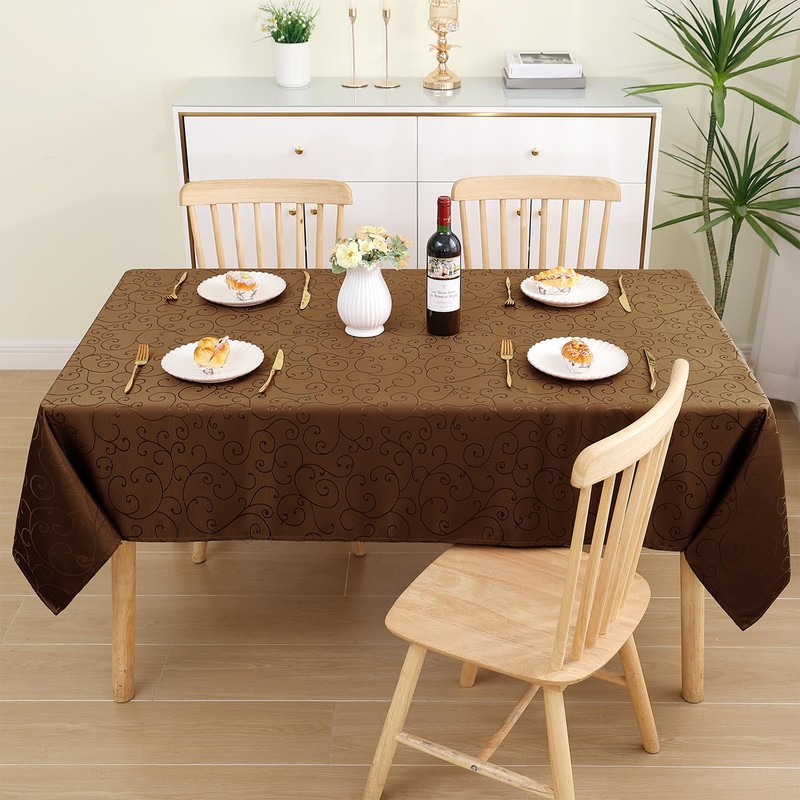 Homaxy Table Cloth Rectangular 140x240 cm, Washable Polyester Jacquard Tablecloth,