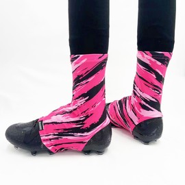 JINJUNINS Spats Cleat Covers Sublimation Printing (PINKBLACK, L)