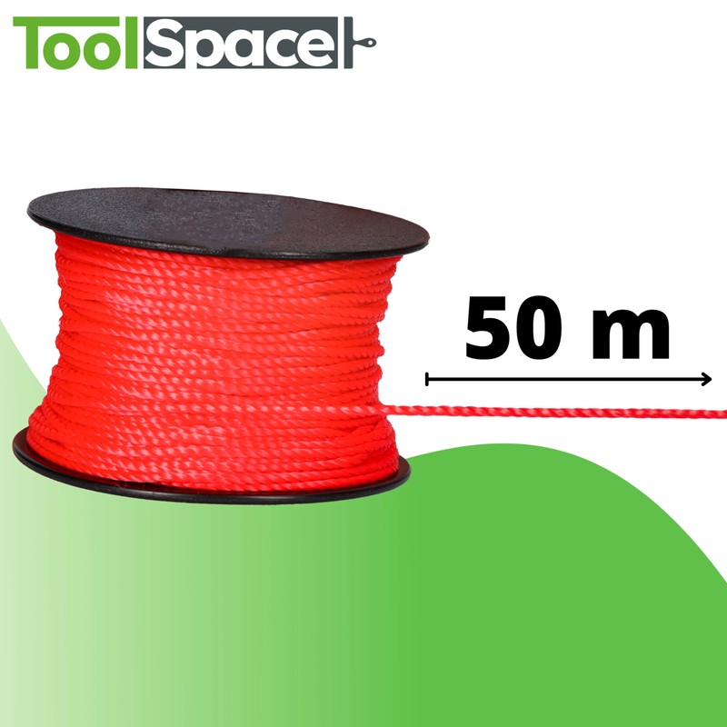 ToolSpace Mason's Cord Construction Cord – 50 m x 1.6