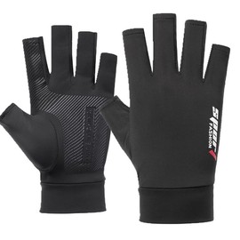 HinyBoeh Men's Summer-Fingerless-Gloves Lightweight Half Finger Sunblock Gloves for Outdoor Hiking Driving Cycling