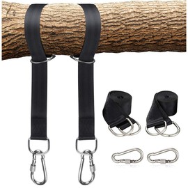 Tree Swing Hanging Straps Kit, Tree Swing Sling Holds 2200 lbs 5ft Extra Long with Safer Lock Snap Carabiner Hooks for Hammocks, Carry Pouch Easy Fast Installation