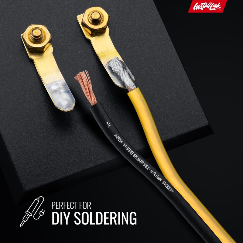 Install Link 16 AWG Gauge Speaker Wire Cable (30 Feet)