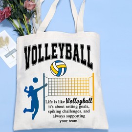 VAMSII Volleyball Lover Gifts Volleyball Player Tote Bag Sports Gifts Volleyball Team Coach Gift Inspirational Gift (VolleyballTote)