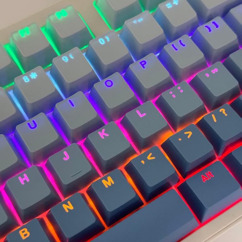 YMDK Gradient Keycaps Thick PBT Keycap, Top Lit Shine Through