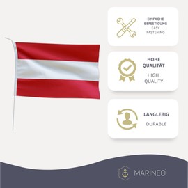 Marineo Guest Country Flag Boat Flag Guest Flag for Boat or Motorcycle – 20 x 30 cm, Austria