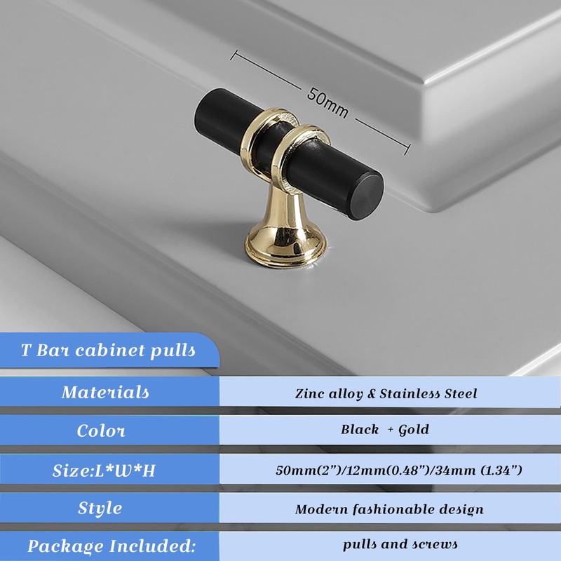 Ymaiss 12 Packs Cabinet Knobs T Bar Kitchen Dresser Knobs