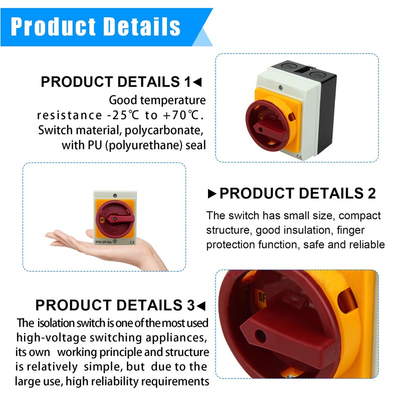 Main Switch 4-Pin Rotary Switch Off Switch: Nizirioo Circuit Breaker