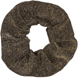 styleBREAKER Ladies XXL hair tie made of soft glitter fabric, elastic, scrunchie retro style, braid 04027047, Colour:Gold