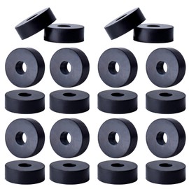OURUI Rubber Washer 20Pcs 3/4 Inch OD x 1/4 Inch ID x 1/4 Inch Thickness, Flat Washer Heavy Duty Abrasion Resistant Black Rubber Spacer for Screws Bolts Household Appliances