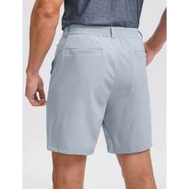 Soothfeel Men's Golf Shorts with 5 Pockets 7 Inch Stretch Lightweight Quick Dry Hiking Casual Work Dress Shorts for Men（Light Grey,M）