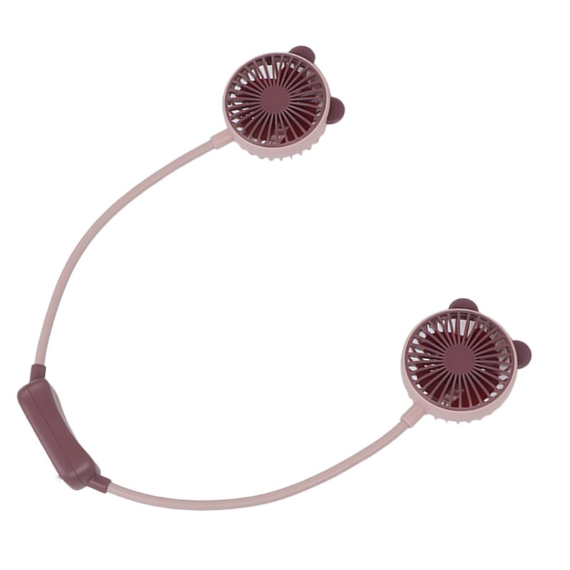 Portable Neck Fan Dual Head Bendable Wearable USB Rechargeable Hand