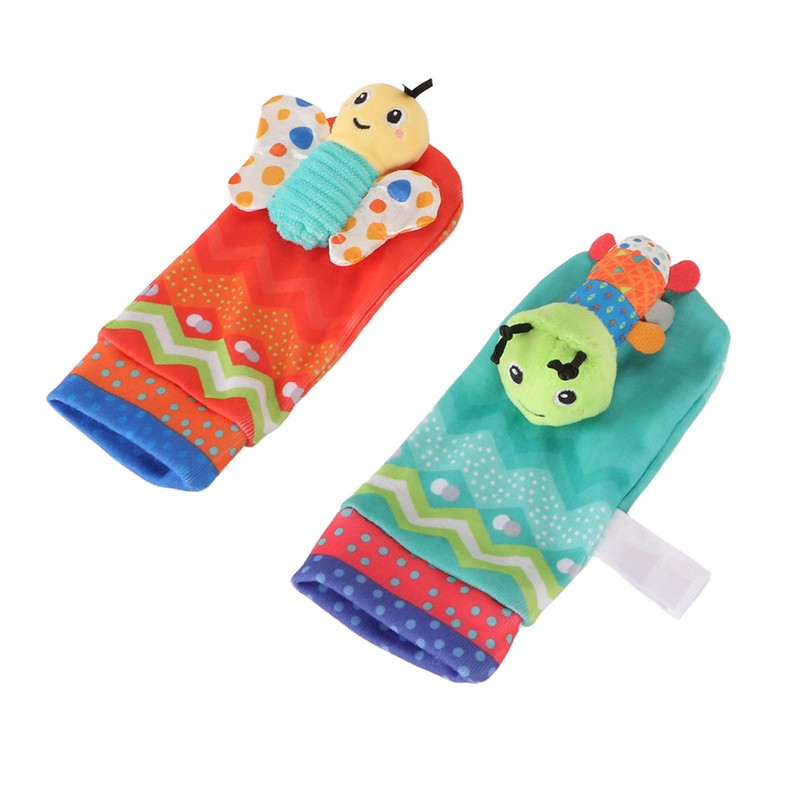 Baby Wrist Rattle Socks Set Soft Cute Cartoon Animal Hand