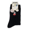 Moomin Women's Large Crew Socks, Black, 23.0-25.0 cm