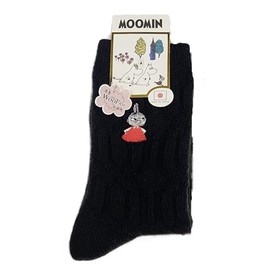 Moomin Women's Large Crew Socks, Black, 23.0-25.0 cm