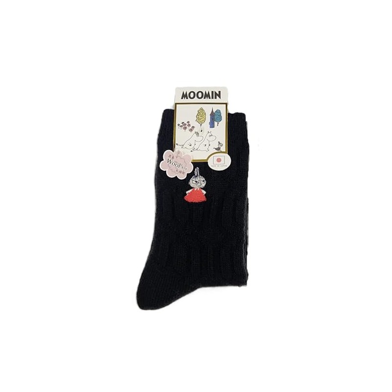 Moomin Women's Large Crew Socks, Black, 23.0-25.0 cm