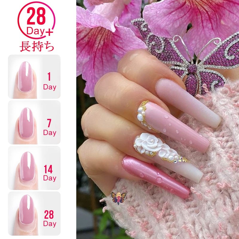 Saviland Long Nail Powder Kit, U V/LED Light, 3 Colors