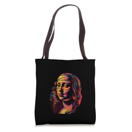 Retro 80s 90s classic Da Vinci Mona Lisa line art graphic Tote Bag