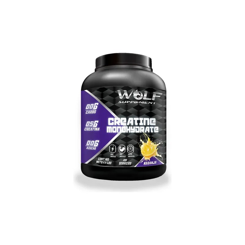 Dúo Suplemento Creatina Monohidratada Wolf 1 Kg C/u 200 Serv