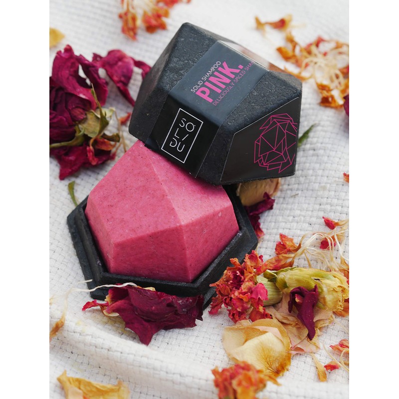 Solidu Pink Solid Shampoo Bar for Normal Hair 65g