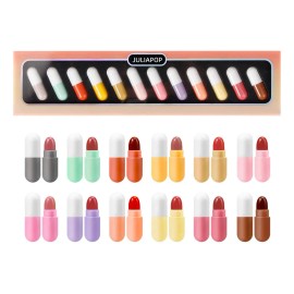 P Set De Pintalabios Mini Cápsula De 12 Colores
