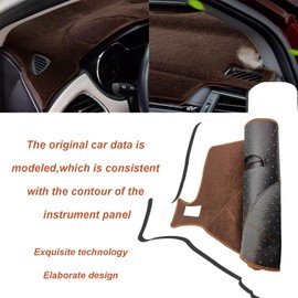 Icyhaws Dashboard Cover Dash Mat, Compatible with Chevy Tahoe Suburban Avalanche Silverado 1500 2500 3500 GMC Yukon Sierra, Interior Dash Protector Cover Mat - Brown