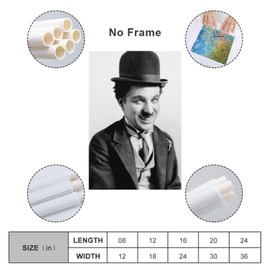 CHARLIE CHAPLIN GRINNING HEAD SHOT Canvas Poster Bedroom Decor Sports Landscape Office Room Decor Gift 16x24inch(40x60cm)