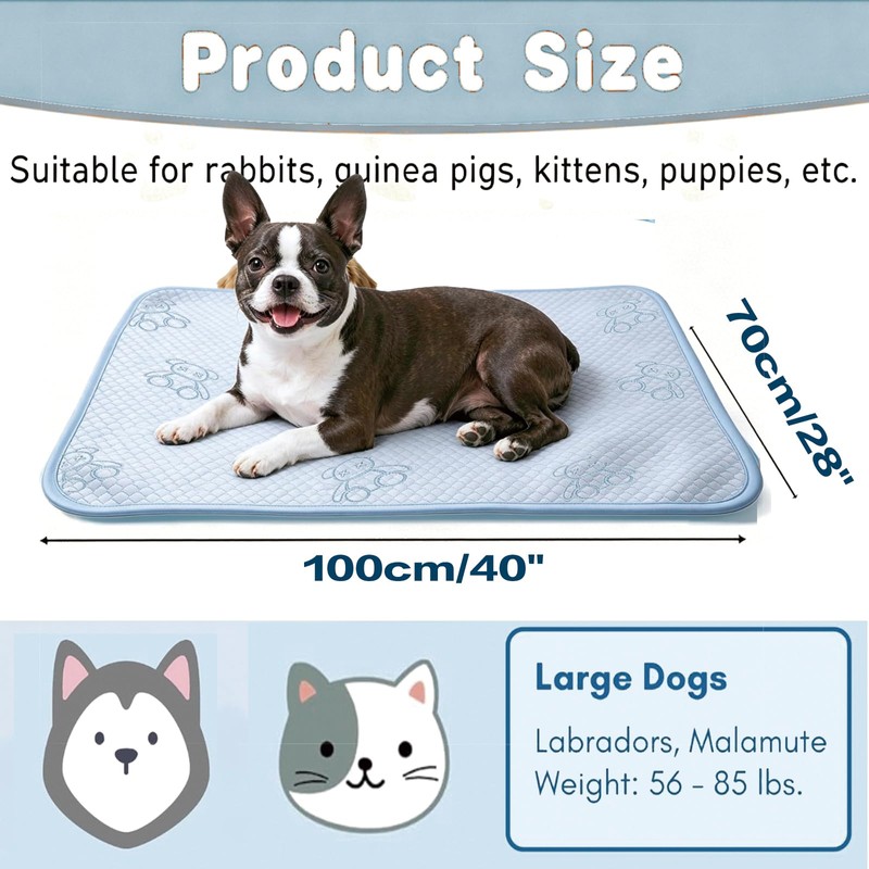 YOFANG 40"×28" Cooling Mat for Large Dogs,Self Cooling Q-Max>0.5 Crate
