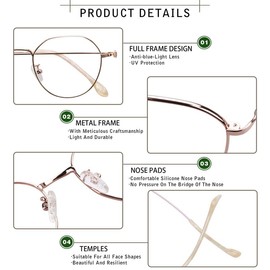 YEIN Eye Protection Glasses Computer Glasses full Rim Metal Eyewear Comfortable Wearing Experience for daily life