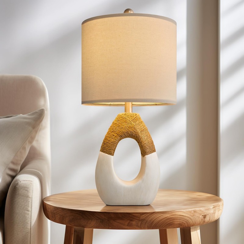 OYEARS Boho Table Lamps Bedroom Living Room Set 2 Small