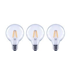 EcoSmart Bulbs EcoSmart 60-Watt Equivalent G25 Globe Dimmable Energy Star Clear Glass Filament LED Vintage Edison Light Bulb Bright White (3-Pack)