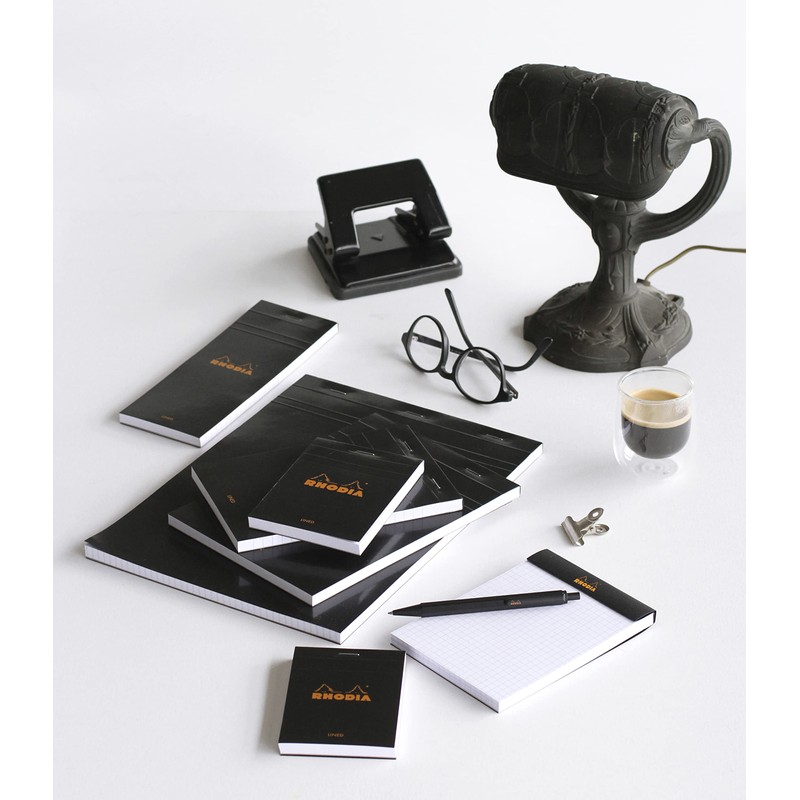 RHODIA 126009C - Stapled Notepad N°12 Black - 8.5x12 cm