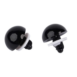 20PCS Safety Black Eyes for Toys: Jumbo Big Plastic Eyes - Large Extra Size (25mm) for Bear, Doll, DIY Accessories, Crochet Animals, Felt Projects