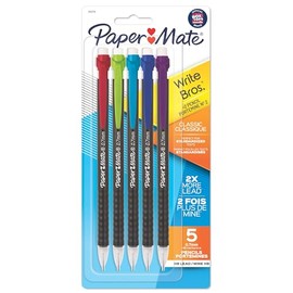 Paper Mate Portaminas 0.7MM, Write Bros Classic, Excelente para Pruebas Estandarizadas, 0.7 mm, Paquete de 5
