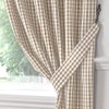 Gingham Check Kitchen Tape Top Curtains - Beige (46" Wide