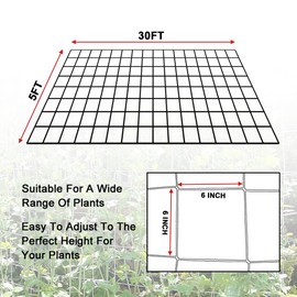 Vocray Garden Trellis Netting,5x30ft, Garden Netting for Climbing Plants, Heavy Duty Polyester Trellis Net for Vine Plants, Cucumbers, Beans, Climbing Flowers.