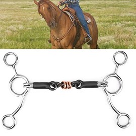ZJchao Broca para Masticar Caballos de Acero Inoxidable con Boca de Acero Negro, Control Direccional Fácil, Soporte Lateral Ajustable, Diseño Ergonómico Cómodo y Duradero para Equitación