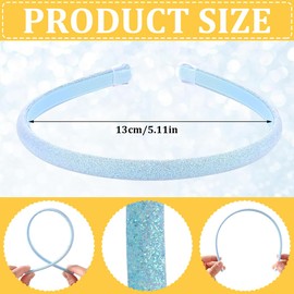 4 Set Girls Glitter Hair Bands Cute Non-Slip Plastic Hair Bands Glitter Hair Bands for Kids Anniversary Party