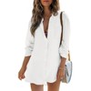 Womens Beach Cover Up Button Down Shirts Summer Cotton Gauze