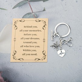 FEELMEM Physician Assistant Gift PA Graduation Gifts Stethoscope Heartbeat PA Charm Keyring Medical Student Gift (silver)