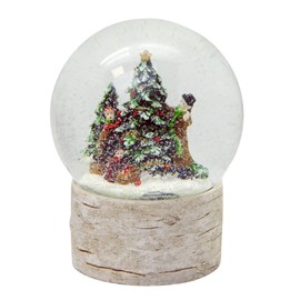 20161 Snow Globe Christmas Tree Decorating Country House Nostalgia Base Wood Look Country Line Round Diameter 100 mm