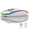 Uiosmuph LED Wireless Mouse, G12 Slim Rechargeable Silent Mouse, 2.4G