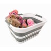 SAMMART Collapsible Plastic Rectangular Laundry Basket - Foldable Pop Up
