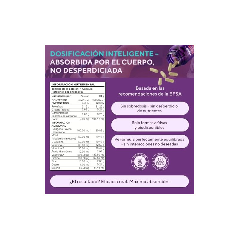 Vitaminas para el Cabello Mujer con Biotina, Colágeno, Queratina, Zinc
