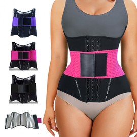 Women's Sports Wide Running Belt Waist Trainer Girdle for Gym & Jogging Belt Blue Purple + XL 2ea