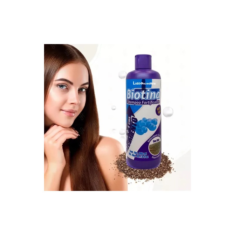 Shampoo Sin Sal Con Biotina Anticaida + Crecimiento Labs ncredible